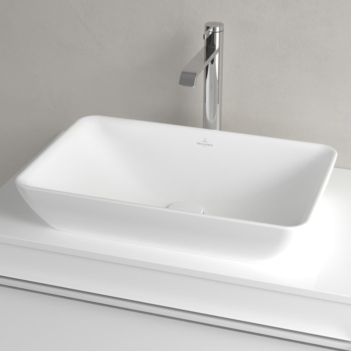 Villeroy & Boch Venticello Halbeinbau-Aufsatzwaschtisch 55 x 36 cm, ohne Hahnloch, mit Überlauf