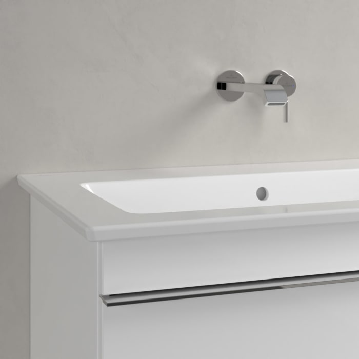 Villeroy & Boch Venticello Schrankwaschtisch 100 x 50 cm, ohne Hahnloch, mit Überlauf, Becken links