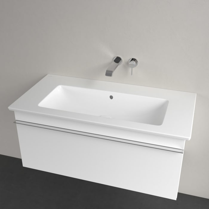 Villeroy & Boch Venticello Schrankwaschtisch 100 x 50 cm, ohne Hahnloch, mit Überlauf