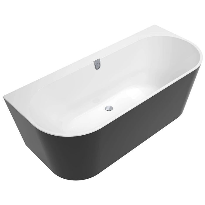 Villeroy & Boch Oberon 2.0 Duo Vorwand-Badewanne 180 x 80 cm, inkl. Schürze in Schwarz