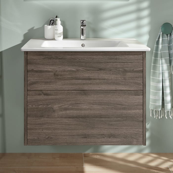 Villeroy & Boch Finero Waschtischunterschrank 80 cm mit Waschtisch, 2 Auszüge