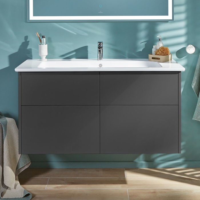 Villeroy & Boch Finero Waschtischunterschrank 120 cm mit Waschtisch, 4 Auszüge
