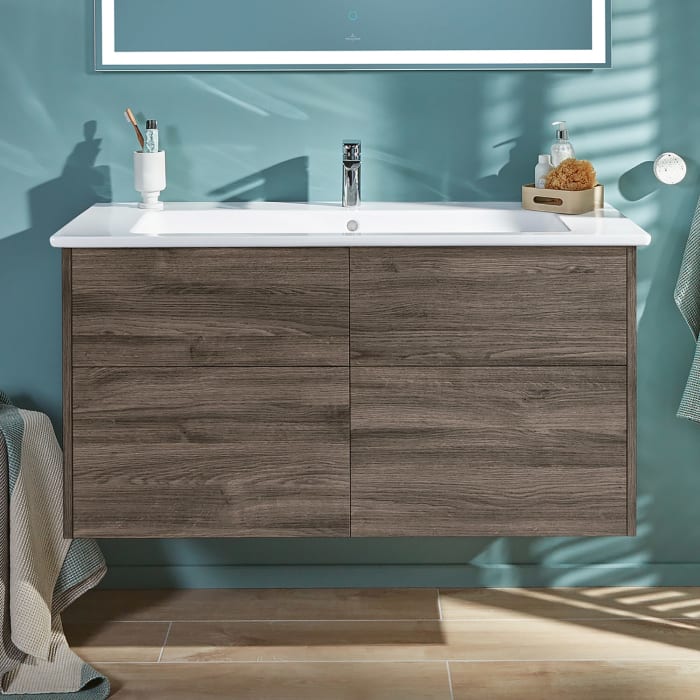 Villeroy & Boch Finero Waschtischunterschrank 120 cm mit Waschtisch, 4 Auszüge