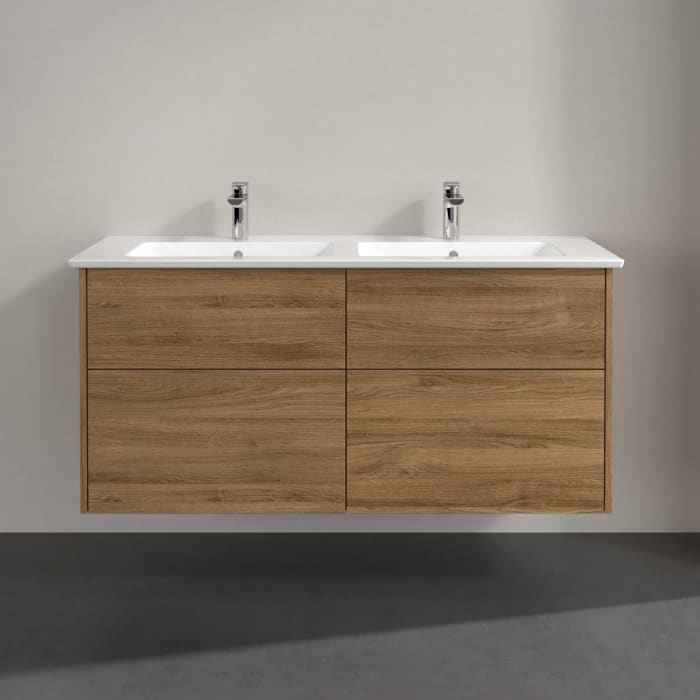 Villeroy & Boch Finero Waschtischunterschrank 130 cm mit Doppelwaschtisch, 4 Auszüge