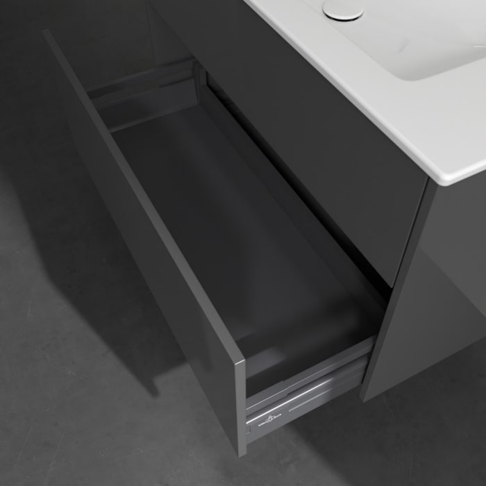 Villeroy & Boch Finero Waschtischunterschrank 100 cm mit Waschtisch und Spiegelschrank, 2 Auszüge