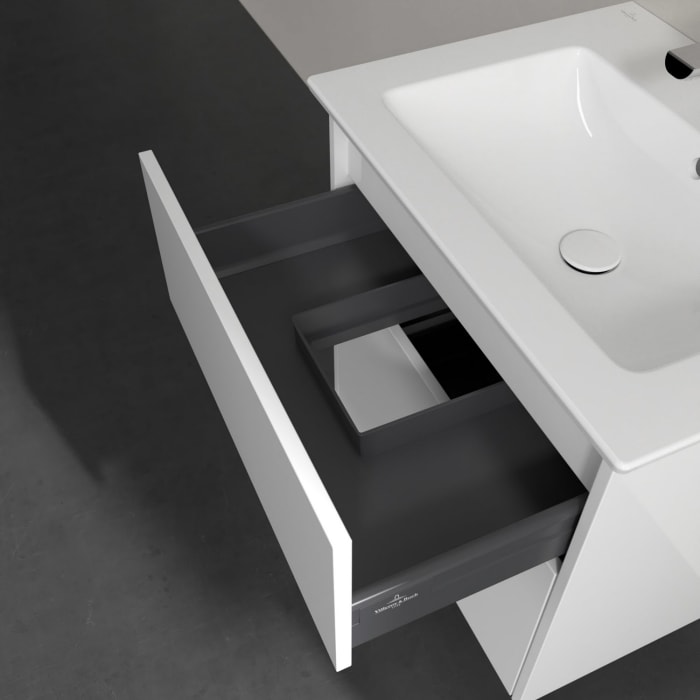 Villeroy & Boch Finero Waschtischunterschrank 65 cm mit Waschtisch und Spiegelschrank, 2 Auszüge