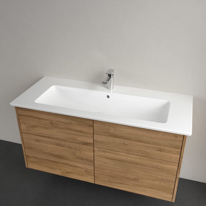 Villeroy & Boch Finero Waschtischunterschrank 120 cm mit Waschtisch und Spiegelschrank, 4 Auszüge