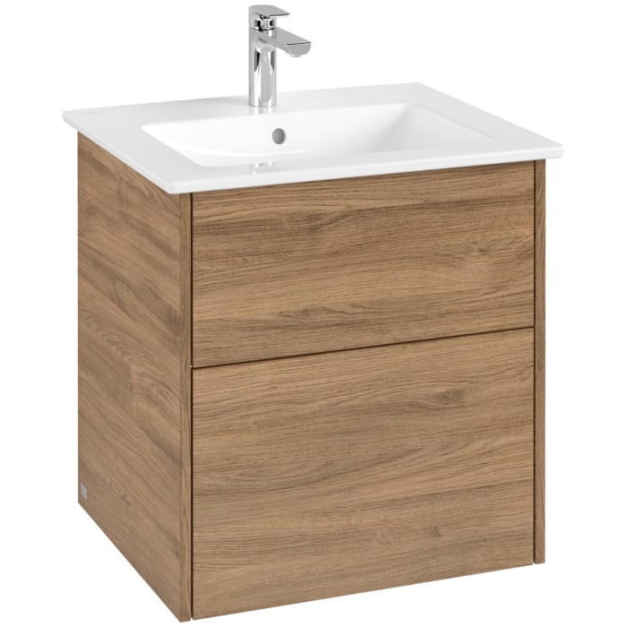 Villeroy & Boch Finero Waschtischunterschrank 60 cm mit Waschtisch und Spiegel, 2 Auszüge