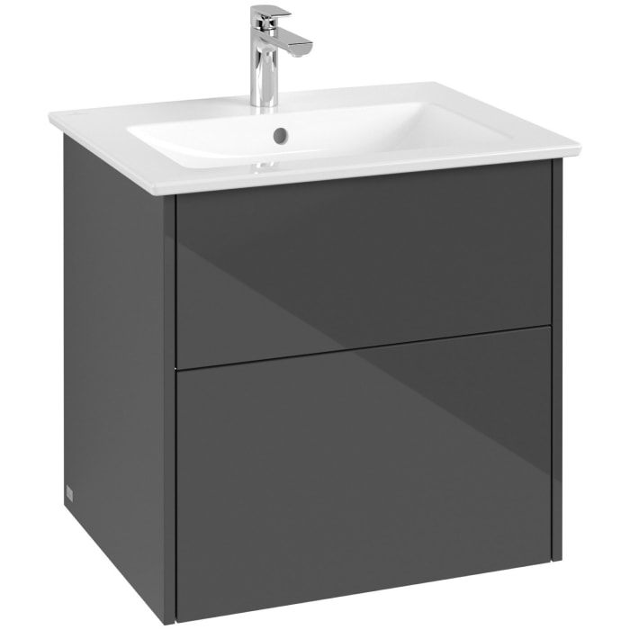 Villeroy & Boch Finero Waschtischunterschrank 65 cm mit Waschtisch und Spiegel, 2 Auszüge