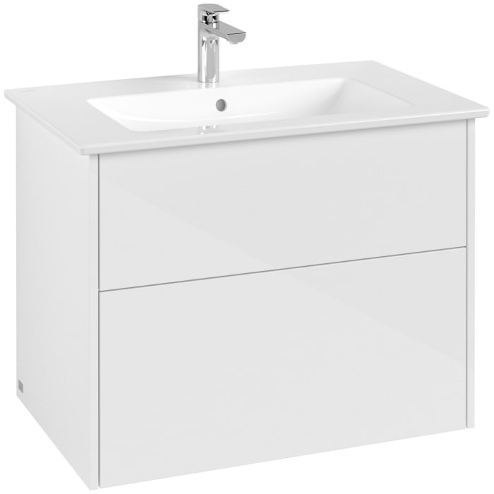 Villeroy & Boch Finero Waschtischunterschrank 80 cm mit Waschtisch und Spiegel, 2 Auszüge