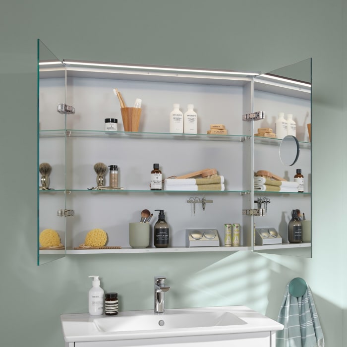 Villeroy & Boch Finero Waschtischunterschrank 60 cm mit Waschtisch und Spiegelschrank, 2 Auszüge