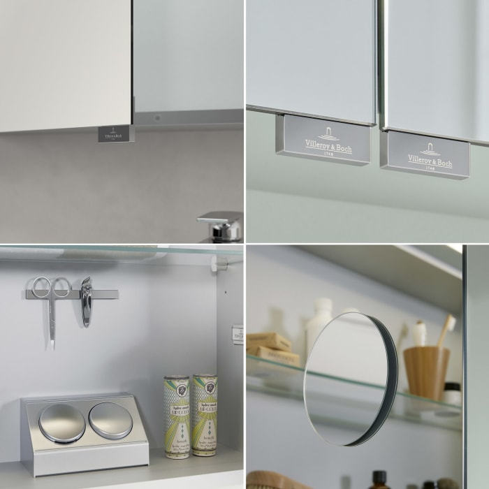 Villeroy & Boch Finero Waschtischunterschrank 120 cm mit Waschtisch und Spiegelschrank, 4 Auszüge