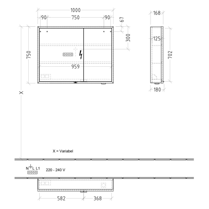 Villeroy & Boch My View+ Aufputz-Spiegelschrank 100 x 75 cm