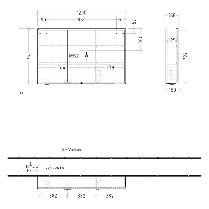 Villeroy & Boch My View+ Aufputz-Spiegelschrank 120 x 75 cm
