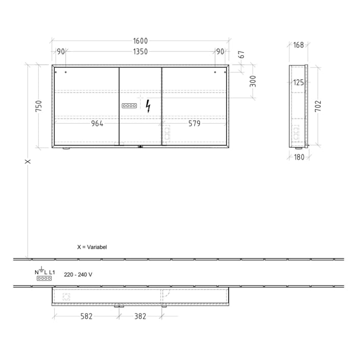 Villeroy & Boch My View+ Aufputz-Spiegelschrank 160 x 75 cm