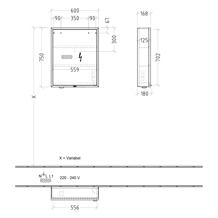 Villeroy & Boch My View Now Vorbau-Spiegelschrank 60 cm, 1 Tür Anschlag links, Smart Home fähig