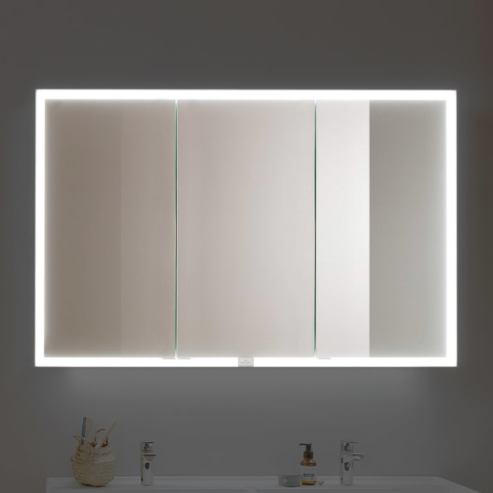 Villeroy & Boch My View Now Einbau-Spiegelschrank 120 cm, 3 Türen, mit Sensordimmer