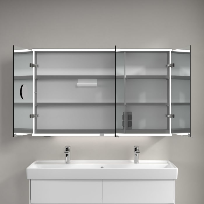 Villeroy & Boch My View Now Vorbau-Spiegelschrank 120 cm, 3 Türen, mit Sensordimmer