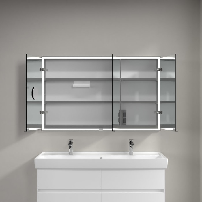 Villeroy & Boch My View Now Einbau-Spiegelschrank 120 cm, 3 Türen, mit Sensordimmer