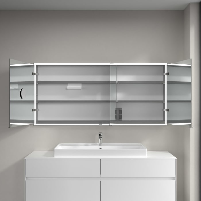 Villeroy & Boch My View Now Einbau-Spiegelschrank 160 cm, 3 Türen, Smart Home fähig