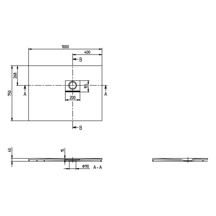 Villeroy & Boch Squaro Infinity Duschwanne, 100 x 75 cm