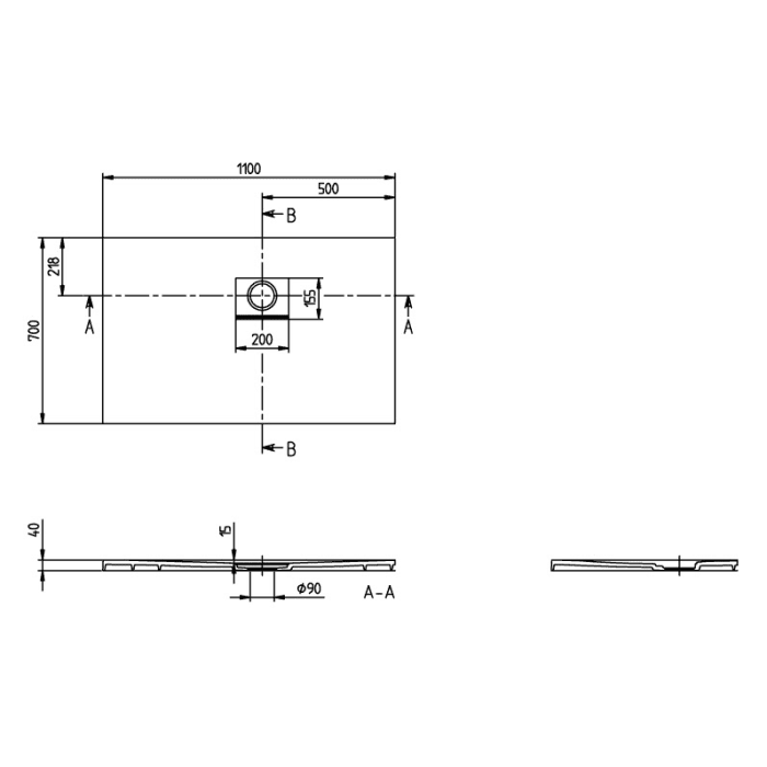 Villeroy & Boch Squaro Infinity Duschwanne, 110 x 70 cm
