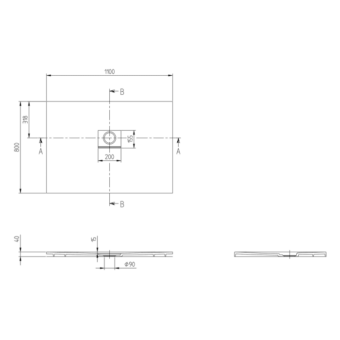 Villeroy & Boch Squaro Infinity Duschwanne, 110 x 80 cm