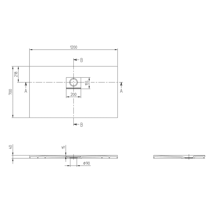Villeroy & Boch Squaro Infinity Duschwanne, 120 x 70 cm