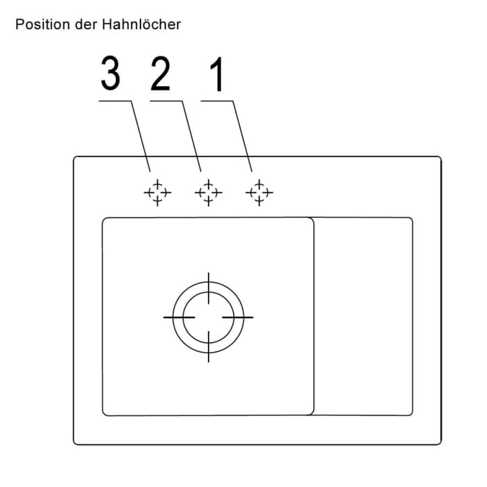 Villeroy & Boch Subway 45 Compact Einbauspüle, Ablaufgarnitur mit Handbetätigung, Becken links, mit Hahnlochbohrung Pos.3
