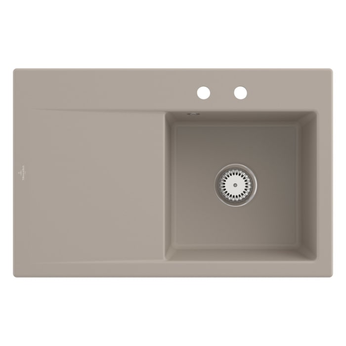 Villeroy & Boch Subway Style 45 Einbauspüle, Ablaufgarnitur mit Handbetätigung, Becken rechts