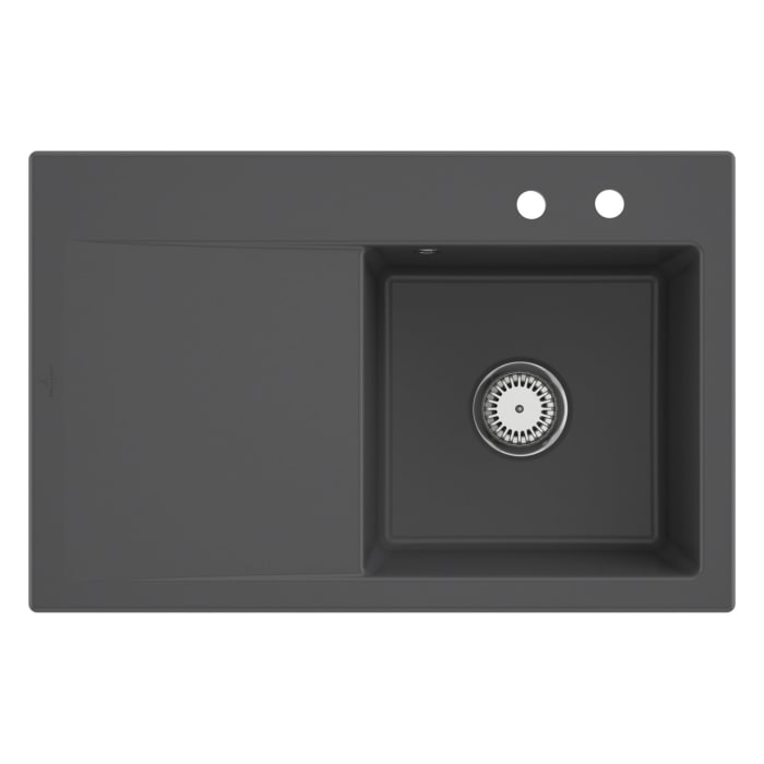 Villeroy & Boch Subway Style 45 Einbauspüle, Ablaufgarnitur mit Handbetätigung, Becken rechts