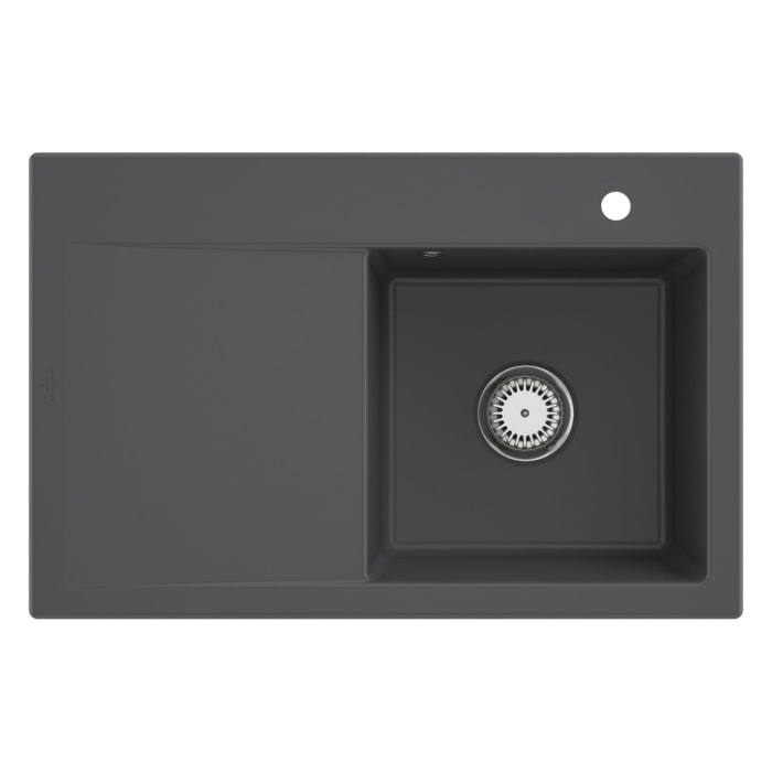 Villeroy & Boch Subway Style 45 Einbauspüle, Ablaufgarnitur mit Handbetätigung, Becken rechts