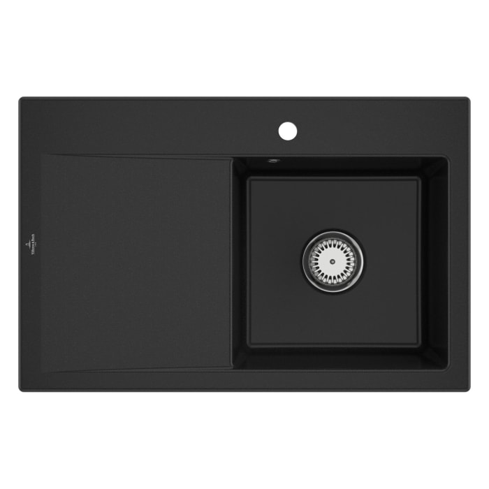 Villeroy & Boch Subway Style 45 Einbauspüle, Ablaufgarnitur mit Handbetätigung, Becken rechts