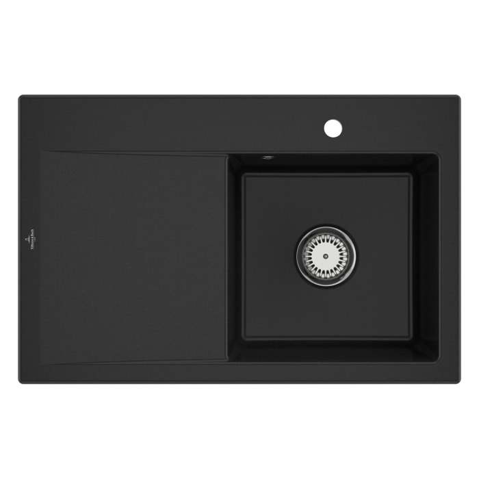 Villeroy & Boch Subway Style 45 Einbauspüle, Ablaufgarnitur mit Handbetätigung, Becken rechts