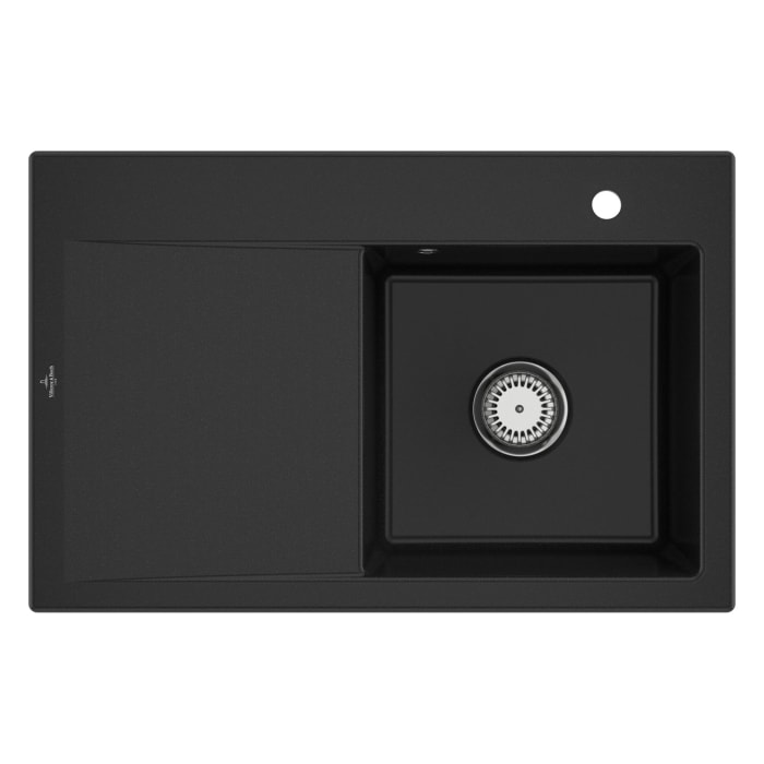 Villeroy & Boch Subway Style 45 Einbauspüle, Ablaufgarnitur mit Handbetätigung, Becken rechts