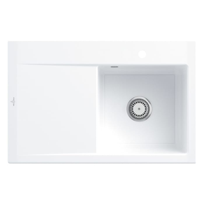 Villeroy & Boch Subway Style 45 Einbauspüle, Ablaufgarnitur mit Handbetätigung, Becken rechts