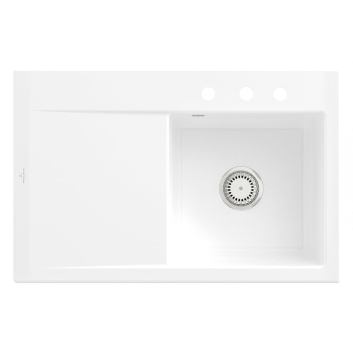 Villeroy & Boch Subway Style 45 Einbauspüle, Ablaufgarnitur mit Excenterbetätigung, Becken rechts