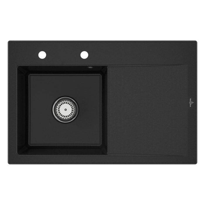 Villeroy & Boch Subway Style 45 Einbauspüle, Ablaufgarnitur mit Handbetätigung, Becken links