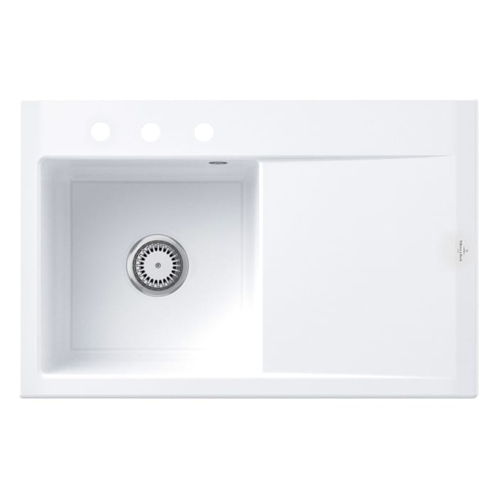 Villeroy & Boch Subway Style 45 Einbauspüle, Ablaufgarnitur mit Handbetätigung, Becken links