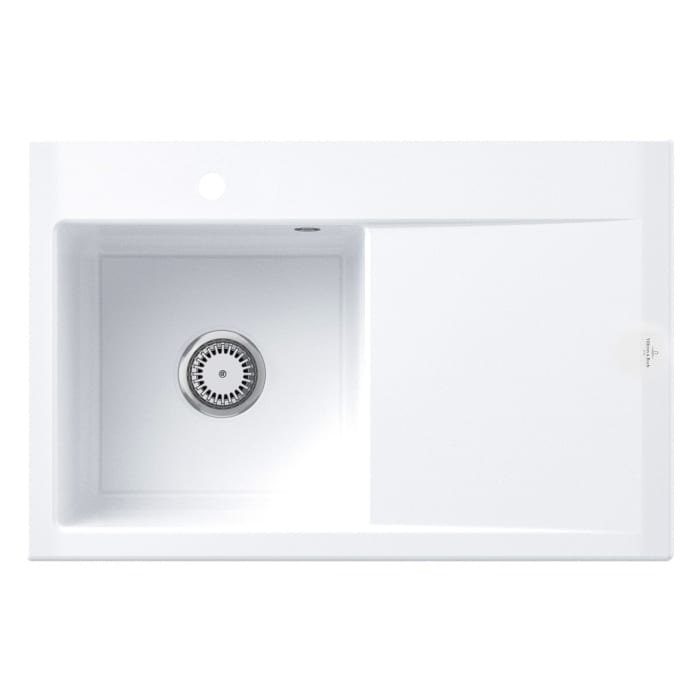 Villeroy & Boch Subway Style 45 Einbauspüle, Ablaufgarnitur mit Handbetätigung, Becken links