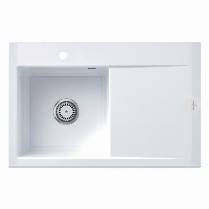 Villeroy & Boch Subway Style 45 Einbauspüle, Ablaufgarnitur mit Handbetätigung, Becken links