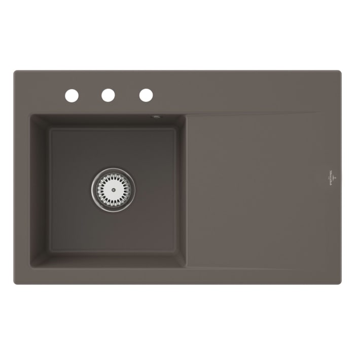 Villeroy & Boch Subway Style 45 Einbauspüle, Ablaufgarnitur mit Handbetätigung, Becken links