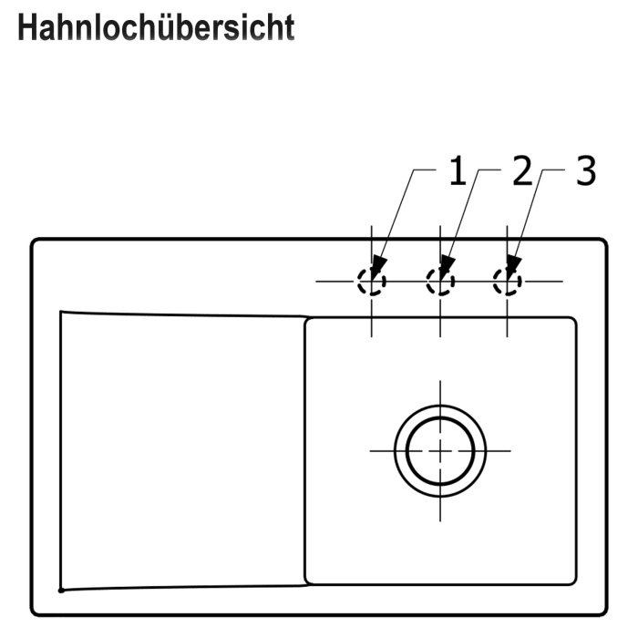 Villeroy & Boch Subway Style 45 Einbauspüle, Ablaufgarnitur mit Handbetätigung, Becken rechts