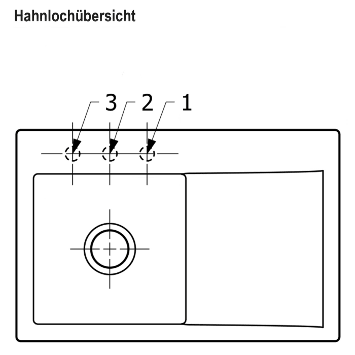 Villeroy & Boch Subway Style 45 Einbauspüle, Ablaufgarnitur mit Excenterbetätigung, Becken links