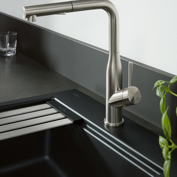 Villeroy & Boch Subway Style 60 S Einbauspüle, Ablaufgarnitur mit Excenterbetätigung, inkl. Abtropfgitter