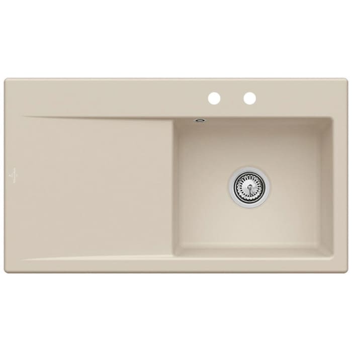 Villeroy & Boch Subway Style 50 Einbauspüle, Ablaufgarnitur mit Handbetätigung, Becken rechts