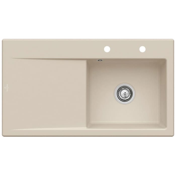 Villeroy & Boch Subway Style 50 Einbauspüle, Ablaufgarnitur mit Handbetätigung, Becken rechts