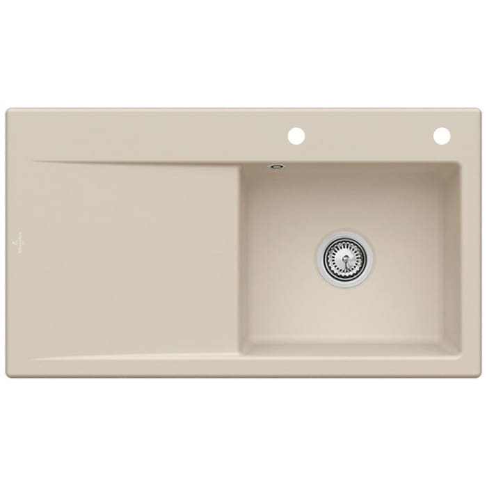 Villeroy & Boch Subway Style 50 Einbauspüle, Ablaufgarnitur mit Handbetätigung, Becken rechts