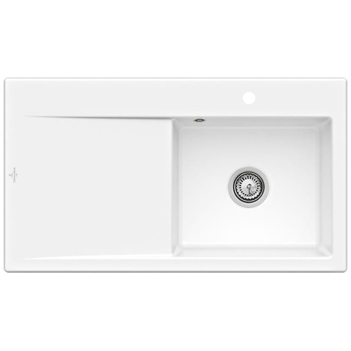 Villeroy & Boch Subway Style 50 Einbauspüle, Ablaufgarnitur mit Handbetätigung, Becken rechts