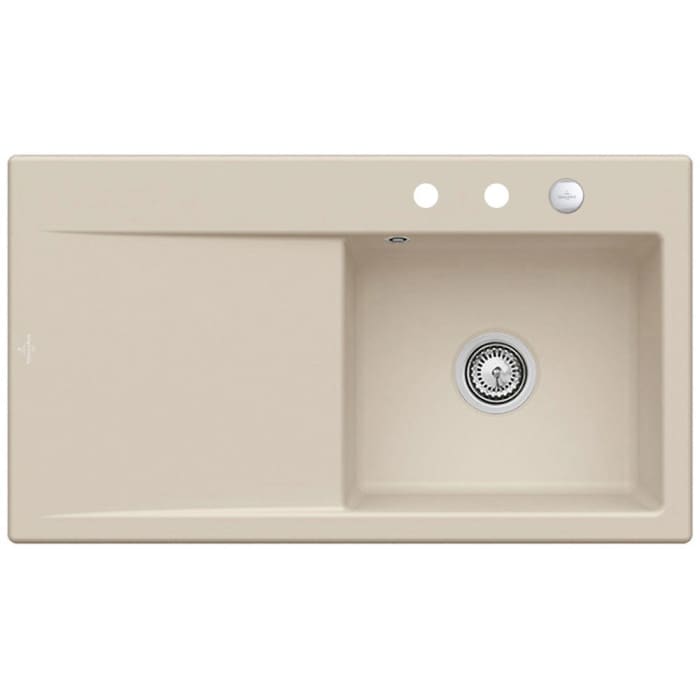 Villeroy & Boch Subway Style 50 Einbauspüle, Ablaufgarnitur mit Excenterbetätigung, Becken rechts